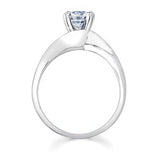 Open Flaired Shank Moissanite Solitaire Ring