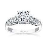 Straight Line Moissanite Engagement Ring