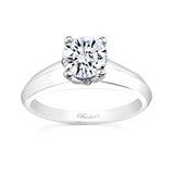 Knife Edged Moissanite Solitaire Ring