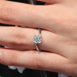 Simple Thin Curving Moissanite Solitaire Ring