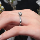 Simple Thin Curving Moissanite Solitaire Ring