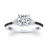 3 Stone Black Diamond Accent Ring