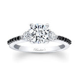 3 Stone Lab Diamond Ring With Black Diamond Accents