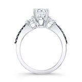 3 Stone Black Diamond Accent Ring