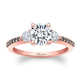 3 Stone Black Diamond Accent Ring