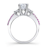 3 Stone Pink Sapphire Ring