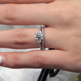 3 Stone Moissanite Wedding Ring Set