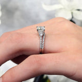 3 Stone Moissanite Wedding Ring Set