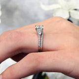 3 Stone Wedding Ring Set