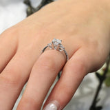 3 Stone Moissanite Wedding Ring Set