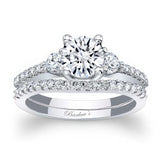 3 Stone Moissanite Wedding Ring Set