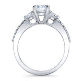 3 Stone Moissanite Wedding Ring Set