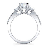 3 Stone Wedding Ring Set
