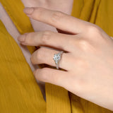 3 Stone Milgrain Moissanite Ring