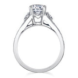 3 Stone Milgrain Moissanite Ring