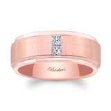 Mens Diamond Stepped Brushed Band