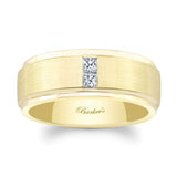 Mens Diamond Stepped Brushed Band
