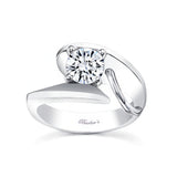 Unusual Solitaire Moissanite Engagement Ring