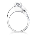 Unusual Solitaire Moissanite Engagement Ring