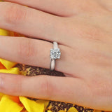 Simple Curving Moissanite Solitaire Ring