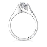 Simple Curving Moissanite Solitaire Ring
