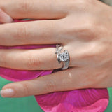 Wire Trim Pave Engagement Ring