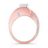Wire Trim Pave Engagement Ring
