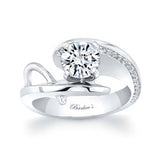 Wire Trim Pave Engagement Ring