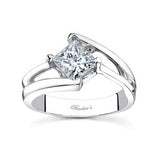 Half V Prong Princess Cut Solitaire Ring