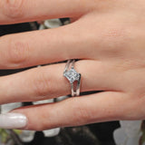 Half V Prong Princess Cut Solitaire Ring