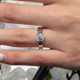 1 Carat Moissanite Domed Shank Solitaire Ring