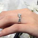 1 Carat Moissanite Domed Shank Solitaire Ring