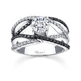 Criss Cross Black Diamond Accent Ring