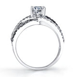 Criss Cross Black Diamond Accent Ring
