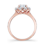 Flower Halo Moissanite Engagement Ring