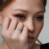 Flower Halo Lab Grown Diamond Engagement Ring