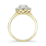 Flower Halo Moissanite Engagement Ring