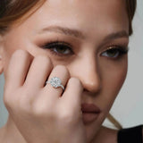 Flower Halo Lab Grown Diamond Engagement Ring