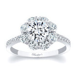 Flower Halo Moissanite Engagement Ring