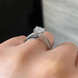 1 Carat Round Cut Black Diamond Accent Ring