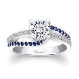 1 Carat Round Cut Sapphire Accent Ring