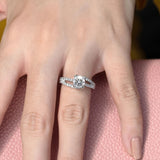 1 Carat Round Cut Moissanite Ring