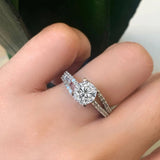 1 Carat Round Cut Moissanite Ring