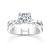 Four Prong Split Shank Moissanite Solitaire Ring
