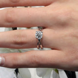 Four Prong Split Shank Moissanite Solitaire Ring