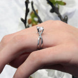 Four Prong Split Shank Moissanite Solitaire Ring