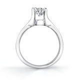 Four Prong Split Shank Moissanite Solitaire Ring
