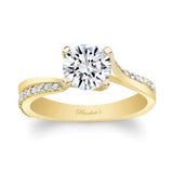 Unique Flared Moissanite Engagement Ring