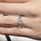 Unique Flared Moissanite Bridal Set