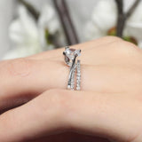 Unique Flared Moissanite Bridal Set